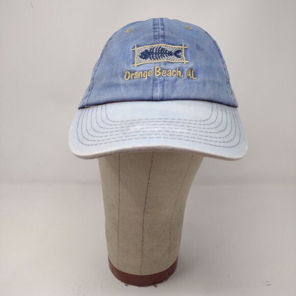 Orange Beach Alabama Mens Strapback Hat Blue Adjustable Embroidered Logo - Picture 2 of 11